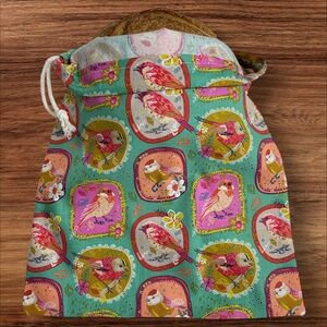 Vintage Bird Style Linen Cotton Bread Bag, Sourdough Keeper